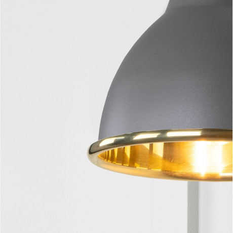 From The Anvil - Smooth Brass Brindley Wall Light in Bluff | Sku. 49716SBL | Trade Door Handles.