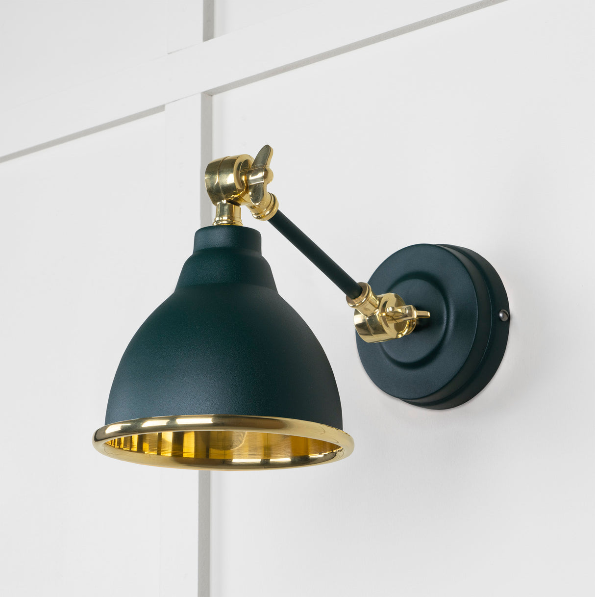 From The Anvil - Smooth Brass Brindley Wall Light in Dingle | Sku. 49716SDI | Trade Door Handles.