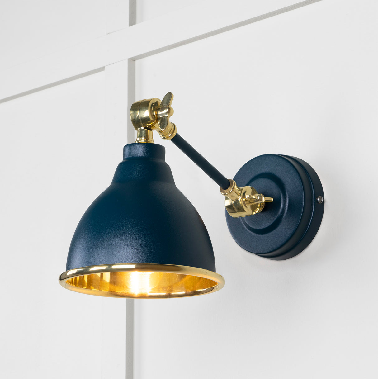 From The Anvil - Smooth Brass Brindley Wall Light in Dusk | Sku. 49716SDU | Trade Door Handles.