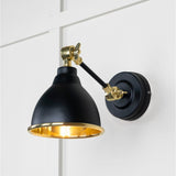 From The Anvil - Smooth Brass Brindley Wall Light in Elan Black | Sku. 49716SEB | Trade Door Handles.