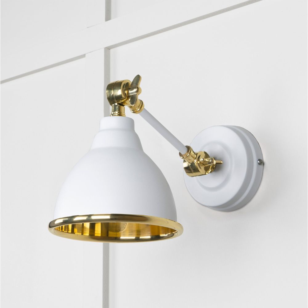 From The Anvil - Smooth Brass Brindley Wall Light in Flock | Sku. 49716SF | Trade Door Handles.