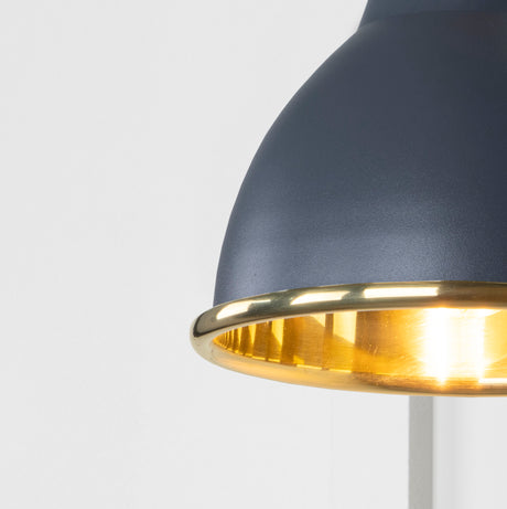 From The Anvil - Smooth Brass Brindley Wall Light in Slate | Sku. 49716SSL | Trade Door Handles.