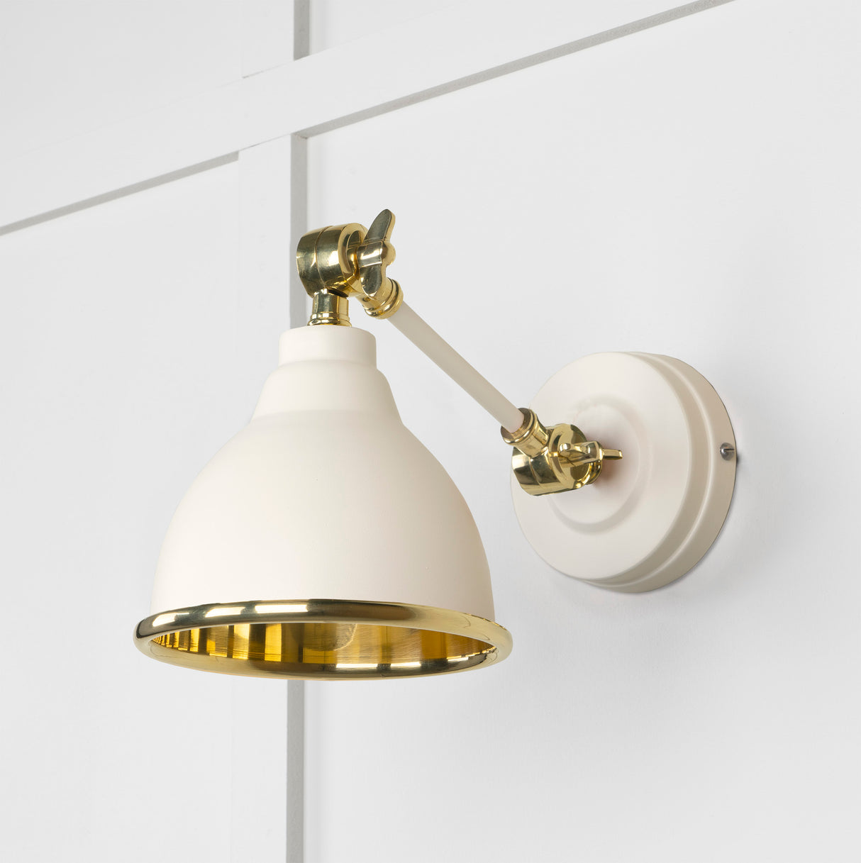 From The Anvil - Smooth Brass Brindley Wall Light in Teasel | Sku. 49716STE | Trade Door Handles.