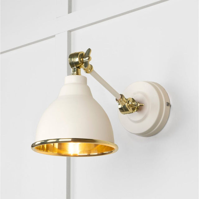 From The Anvil - Smooth Brass Brindley Wall Light in Teasel | Sku. 49716STE | Trade Door Handles.