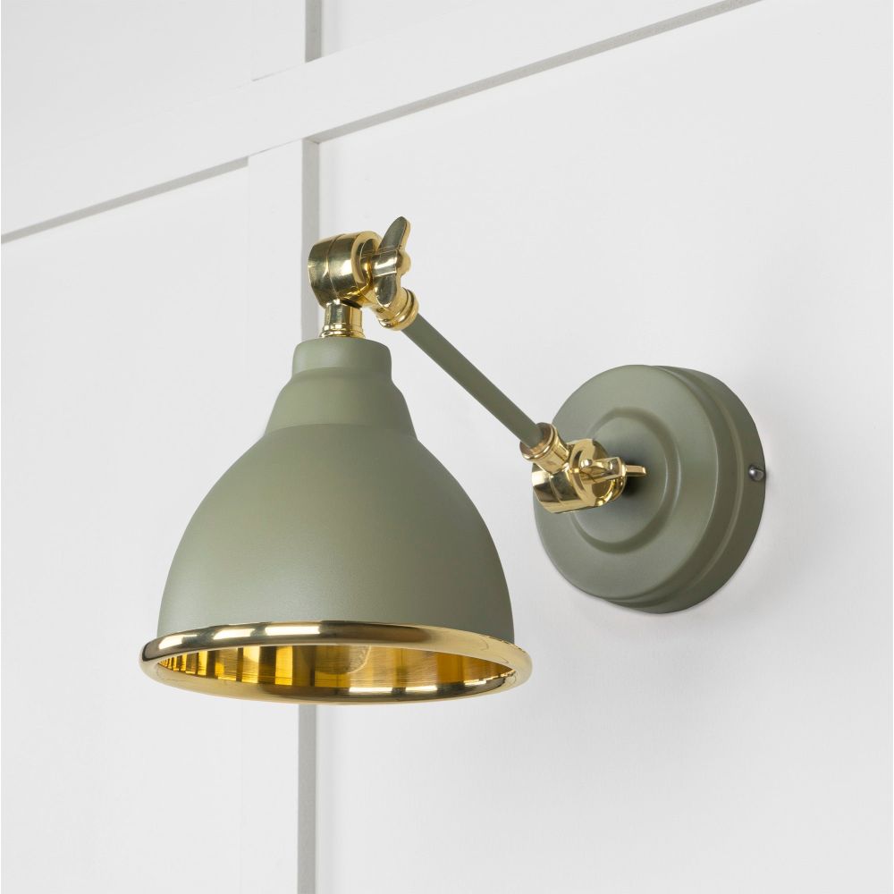 From The Anvil - Smooth Brass Brindley Wall Light in Tump | Sku. 49716STU | Trade Door Handles.