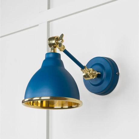 From The Anvil - Smooth Brass Brindley Wall Light in Upstream | Sku. 49716SU | Trade Door Handles.