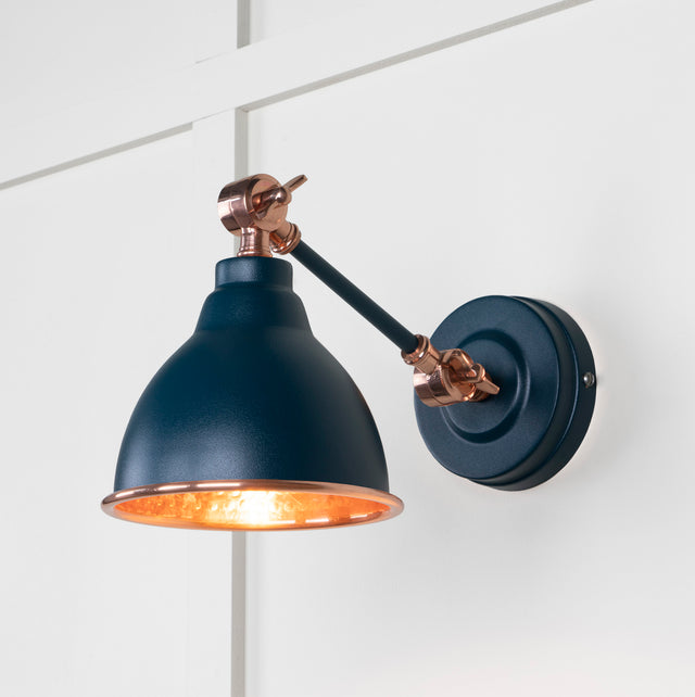 From The Anvil - Hammered Copper Brindley Wall Light in Dusk | Sku. 49717SDU | Trade Door Handles.