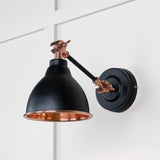 From The Anvil - Hammered Copper Brindley Wall Light in Elan Black | Sku. 49717SEB | Trade Door Handles.