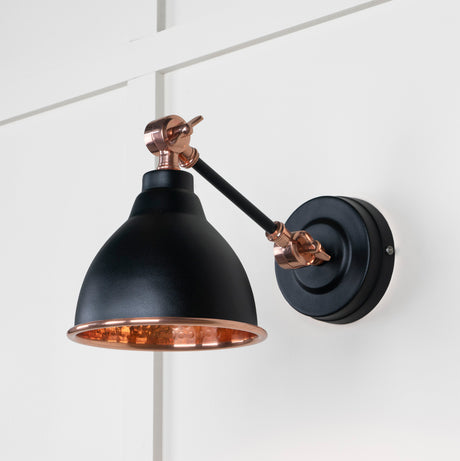 From The Anvil - Hammered Copper Brindley Wall Light in Elan Black | Sku. 49717SEB | Trade Door Handles.