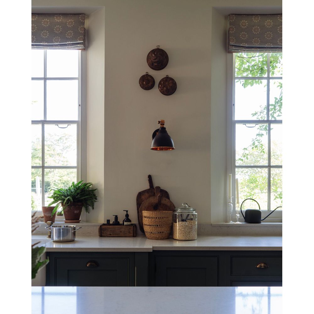 From The Anvil - Hammered Copper Brindley Wall Light in Elan Black | Sku. 49717SEB | Trade Door Handles.