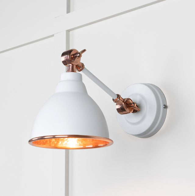 From The Anvil - Hammered Copper Brindley Wall Light in Flock | Sku. 49717SF | Trade Door Handles.