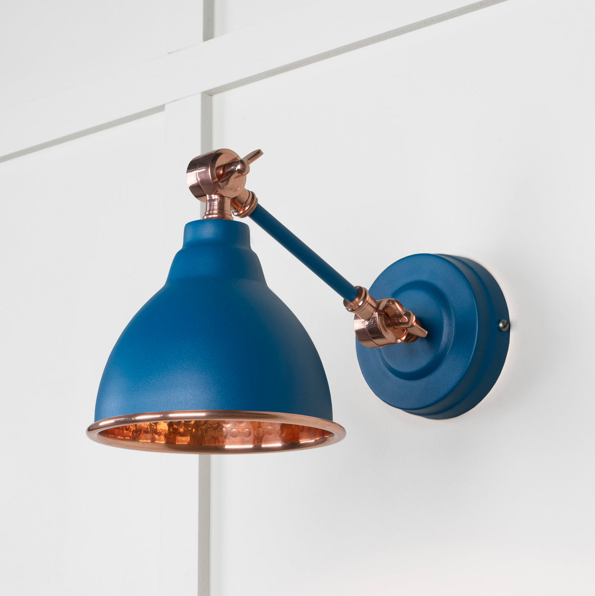 From The Anvil - Hammered Copper Brindley Wall Light in Upstream | Sku. 49717SU | Trade Door Handles.