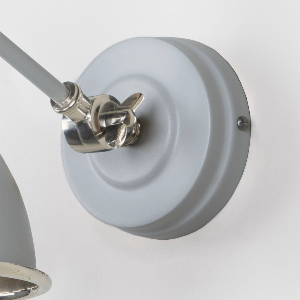 From The Anvil - Hammered Nickel Brindley Wall Light in Birch | Sku. 49718SBI | Trade Door Handles.