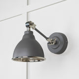 From The Anvil - Hammered Nickel Brindley Wall Light in Bluff | Sku. 49718SBL | Trade Door Handles.