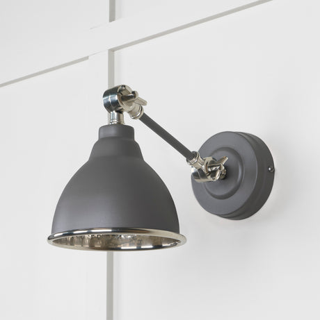 From The Anvil - Hammered Nickel Brindley Wall Light in Bluff | Sku. 49718SBL | Trade Door Handles.