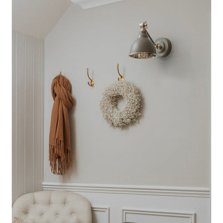 From The Anvil - Hammered Nickel Brindley Wall Light in Bluff | Sku. 49718SBL | Trade Door Handles.