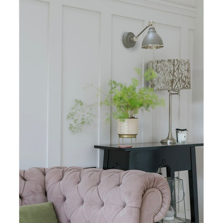 From The Anvil - Hammered Nickel Brindley Wall Light in Bluff | Sku. 49718SBL | Trade Door Handles.