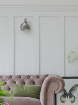 From The Anvil - Hammered Nickel Brindley Wall Light in Bluff | Sku. 49718SBL | Trade Door Handles.