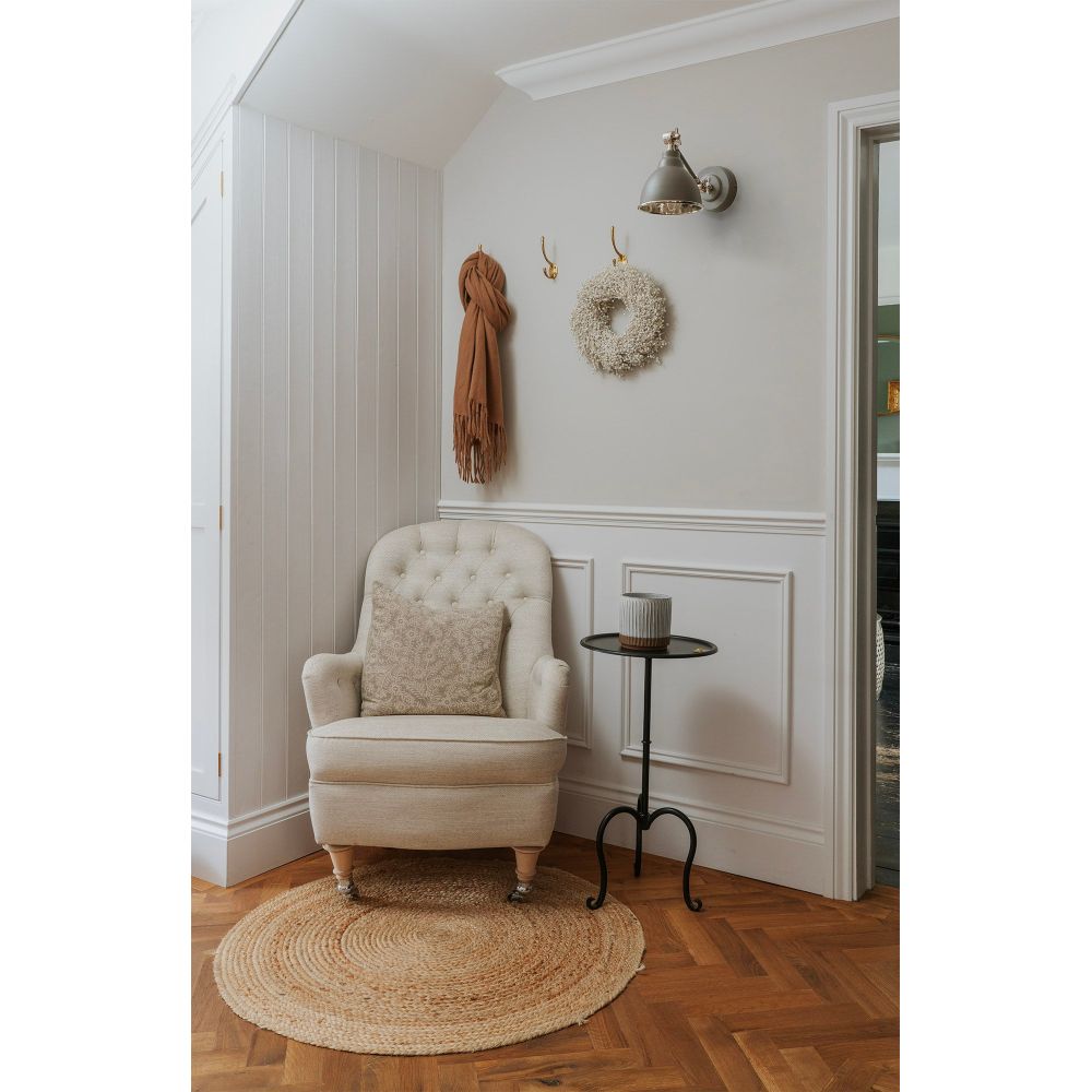 From The Anvil - Hammered Nickel Brindley Wall Light in Bluff | Sku. 49718SBL | Trade Door Handles.