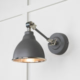 From The Anvil - Hammered Nickel Brindley Wall Light in Bluff | Sku. 49718SBL | Trade Door Handles.