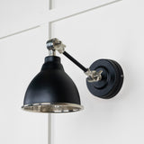 From The Anvil - Hammered Nickel Brindley Wall Light in Elan Black | Sku. 49718SEB | Trade Door Handles.
