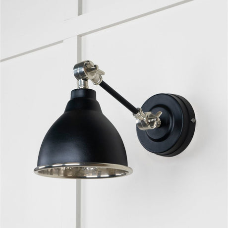 From The Anvil - Hammered Nickel Brindley Wall Light in Elan Black | Sku. 49718SEB | Trade Door Handles.
