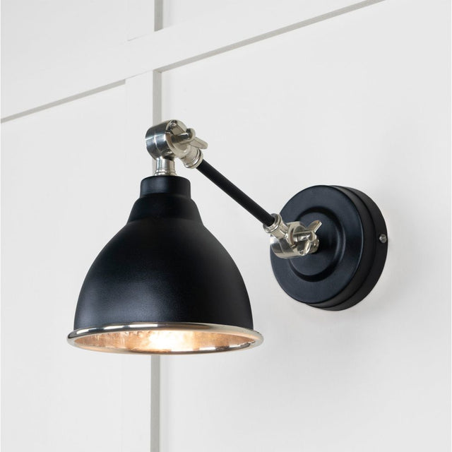 From The Anvil - Hammered Nickel Brindley Wall Light in Elan Black | Sku. 49718SEB | Trade Door Handles.