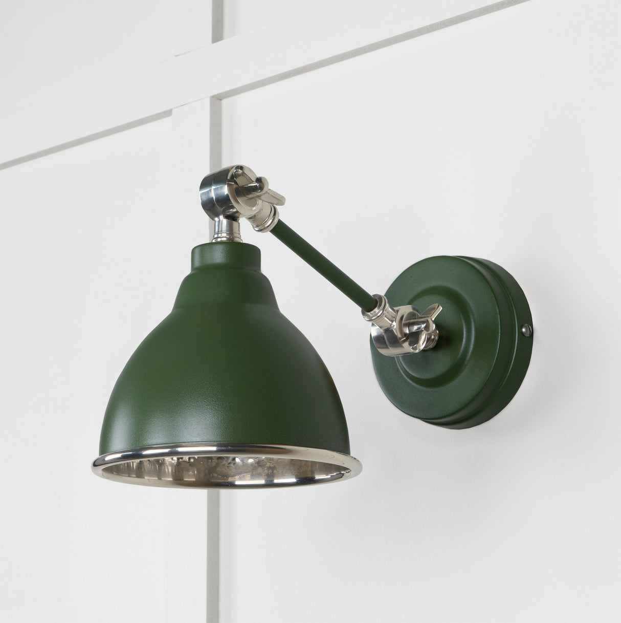 From The Anvil - Hammered Nickel Brindley Wall Light in Heath | Sku. 49718SH | Trade Door Handles.