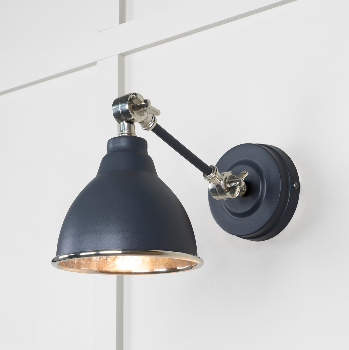From The Anvil - Hammered Nickel Brindley Wall Light in Slate | Sku. 49718SSL | Trade Door Handles.
