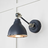 From The Anvil - Hammered Nickel Brindley Wall Light in Slate | Sku. 49718SSL | Trade Door Handles.