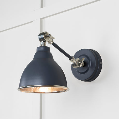 From The Anvil - Hammered Nickel Brindley Wall Light in Slate | Sku. 49718SSL | Trade Door Handles.
