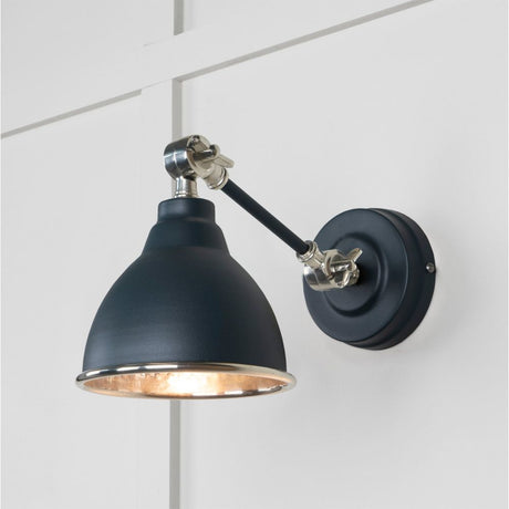 From The Anvil - Hammered Nickel Brindley Wall Light in Soot | Sku. 49718SSO | Trade Door Handles.