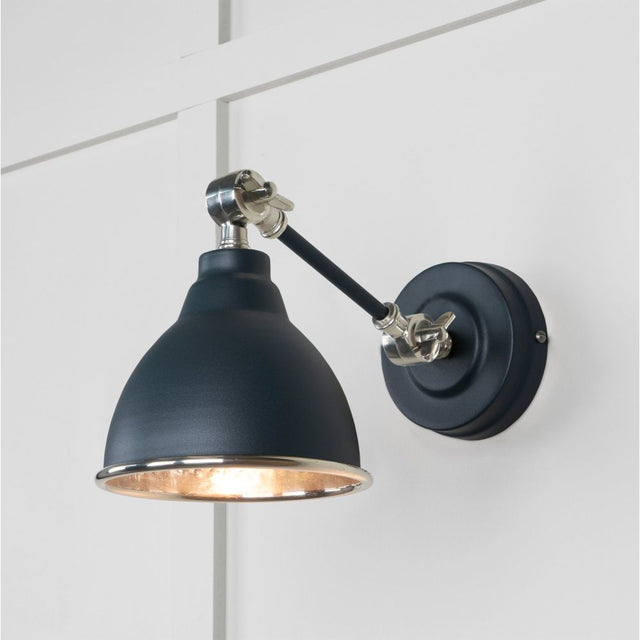 From The Anvil - Hammered Nickel Brindley Wall Light in Soot | Sku. 49718SSO | Trade Door Handles.