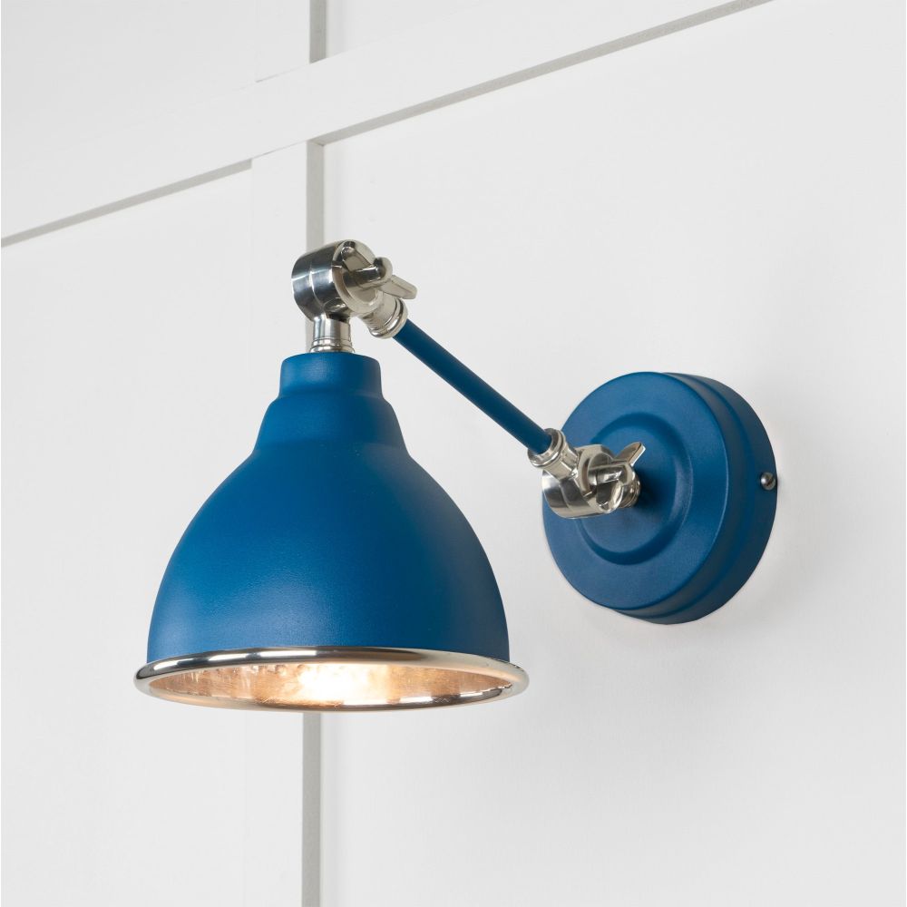 From The Anvil - Hammered Nickel Brindley Wall Light in Upstream | Sku. 49718SU | Trade Door Handles.