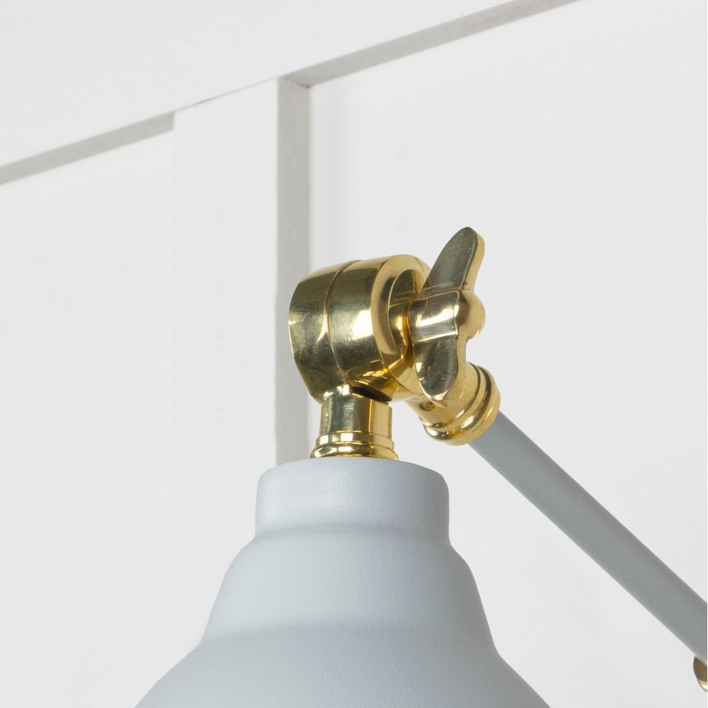 From The Anvil - Hammered Brass Brindley Wall Light in Birch | Sku. 49719SBI | Trade Door Handles.