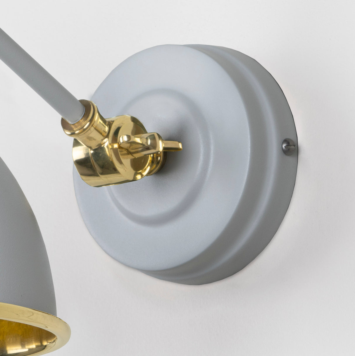 From The Anvil - Hammered Brass Brindley Wall Light in Birch | Sku. 49719SBI | Trade Door Handles.