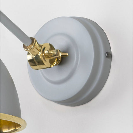 From The Anvil - Hammered Brass Brindley Wall Light in Birch | Sku. 49719SBI | Trade Door Handles.