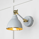 From The Anvil - Hammered Brass Brindley Wall Light in Birch | Sku. 49719SBI | Trade Door Handles.