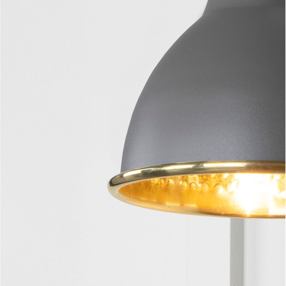 From The Anvil - Hammered Brass Brindley Wall Light in Bluff | Sku. 49719SBL | Trade Door Handles.