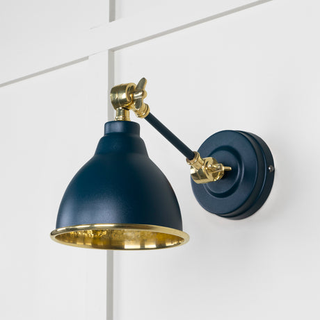 From The Anvil - Hammered Brass Brindley Wall Light in Dusk | Sku. 49719SDU | Trade Door Handles.