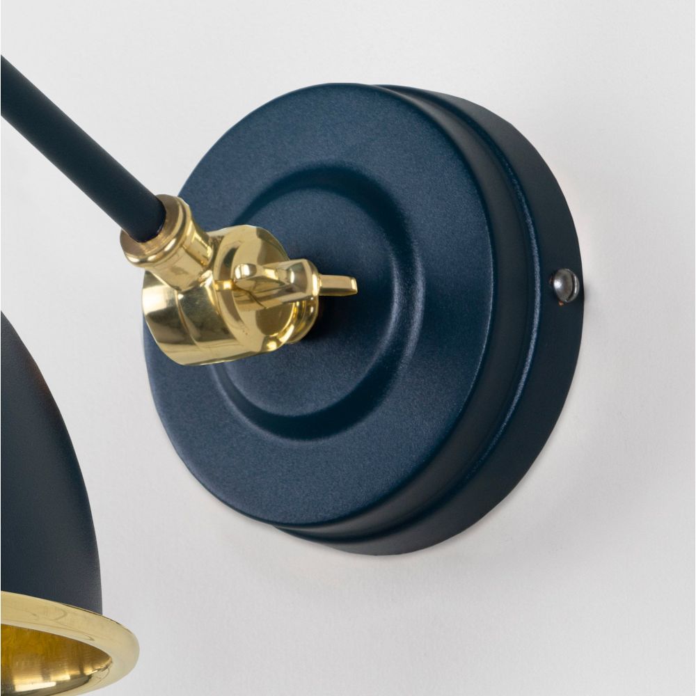 From The Anvil - Hammered Brass Brindley Wall Light in Dusk | Sku. 49719SDU | Trade Door Handles.