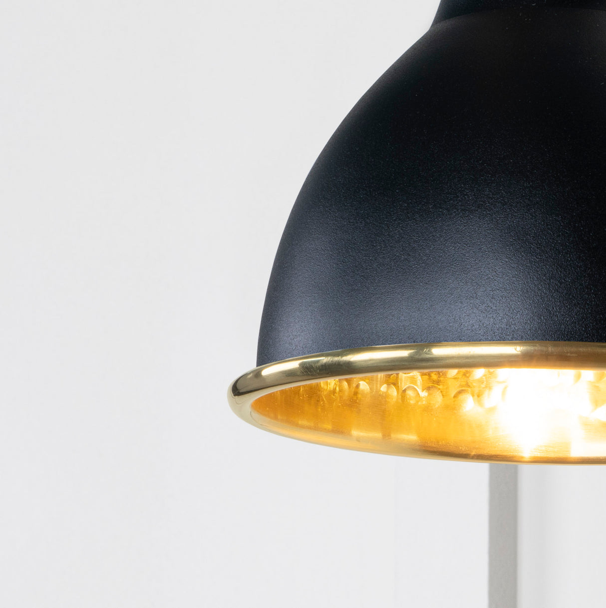 From The Anvil - Hammered Brass Brindley Wall Light in Elan Black | Sku. 49719SEB | Trade Door Handles.