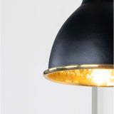 From The Anvil - Hammered Brass Brindley Wall Light in Elan Black | Sku. 49719SEB | Trade Door Handles.