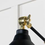 From The Anvil - Hammered Brass Brindley Wall Light in Elan Black | Sku. 49719SEB | Trade Door Handles.