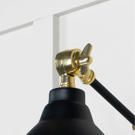 From The Anvil - Hammered Brass Brindley Wall Light in Elan Black | Sku. 49719SEB | Trade Door Handles.