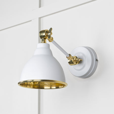 From The Anvil - Hammered Brass Brindley Wall Light in Flock | Sku. 49719SF | Trade Door Handles.
