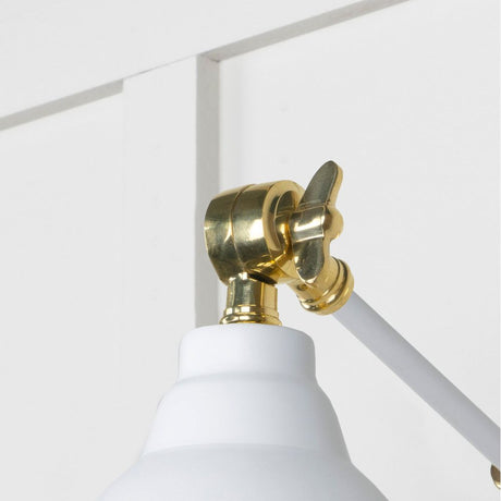 From The Anvil - Hammered Brass Brindley Wall Light in Flock | Sku. 49719SF | Trade Door Handles.