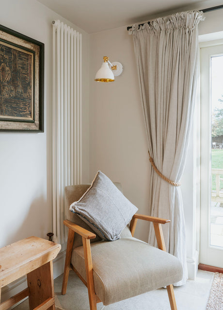 From The Anvil - Hammered Brass Brindley Wall Light in Flock | Sku. 49719SF | Trade Door Handles.