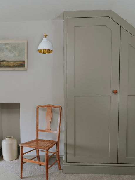 From The Anvil - Hammered Brass Brindley Wall Light in Flock | Sku. 49719SF | Trade Door Handles.