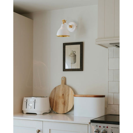 From The Anvil - Hammered Brass Brindley Wall Light in Flock | Sku. 49719SF | Trade Door Handles.